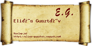 Eliás Gusztáv névjegykártya